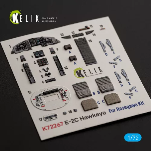 Kelik E-2C Hawkeye -  interior 3D decals for Hasegawa - 3D belsőtér-részletező matricakészlet