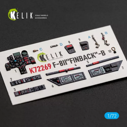 Kelik F-8II Finback-B - interior 3D decals for Trumpeter - 3D belsőtér-részletező matricakészlet