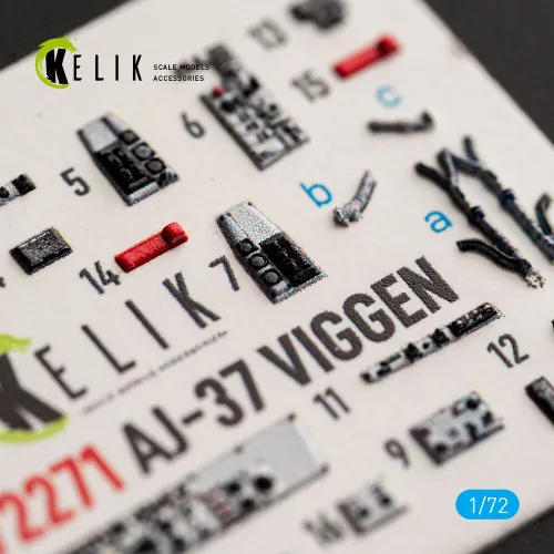 Kelik AJ-37 Viggen - interior 3D decals for Special Hobby - 3D belsőtér-részletező matricakészlet