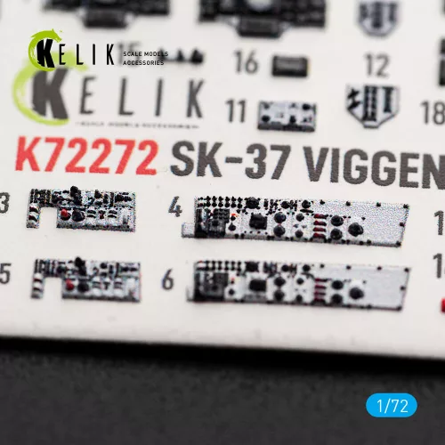 Kelik SK-37 Viggen - interior 3D decals for Special Hobby - 3D belsőtér-részletező matricakészlet