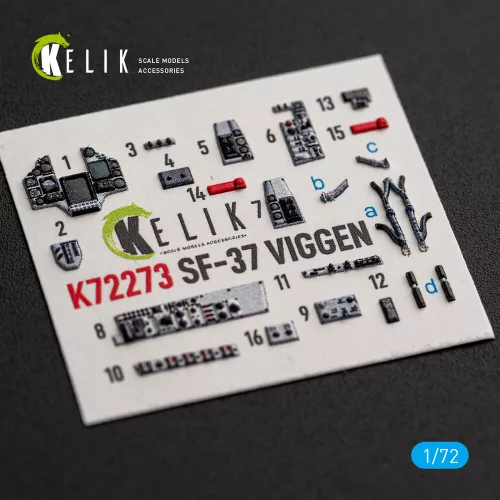 Kelik SF-37 Viggen - interior 3D decals for Special Hobby - 3D belsőtér-részletező matricakészlet