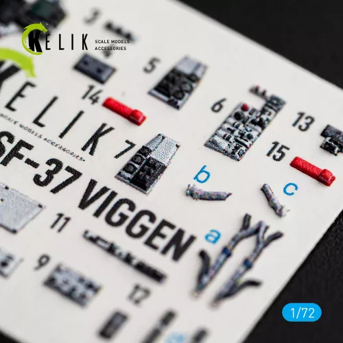Kelik SF-37 Viggen - interior 3D decals for Special Hobby - 3D belsőtér-részletező matricakészlet
