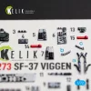 Kelik SF-37 Viggen - interior 3D decals for Special Hobby - 3D belsőtér-részletező matricakészlet
