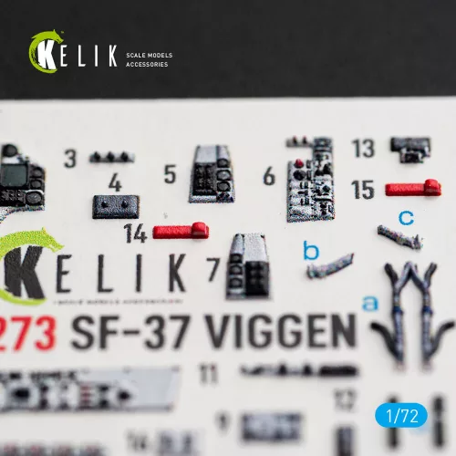 Kelik SF-37 Viggen - interior 3D decals for Special Hobby - 3D belsőtér-részletező matricakészlet