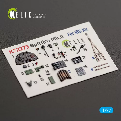 Kelik Spitfire Mk.II - interior 3D decals for IBG - 3D belsőtér-részletező matricakészlet