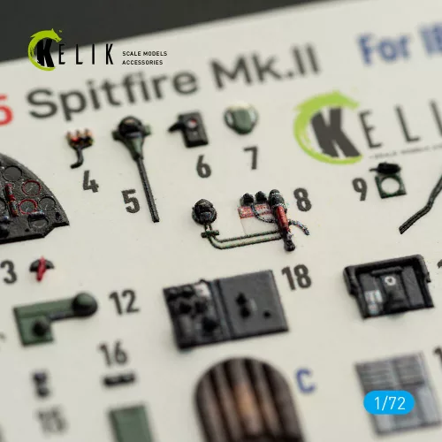 Kelik Spitfire Mk.II - interior 3D decals for IBG - 3D belsőtér-részletező matricakészlet