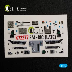   Kelik F/A-18C (LATE) -  interior 3D decals for Academy 12411 - 3D belsőtér-részletező matricakészlet
