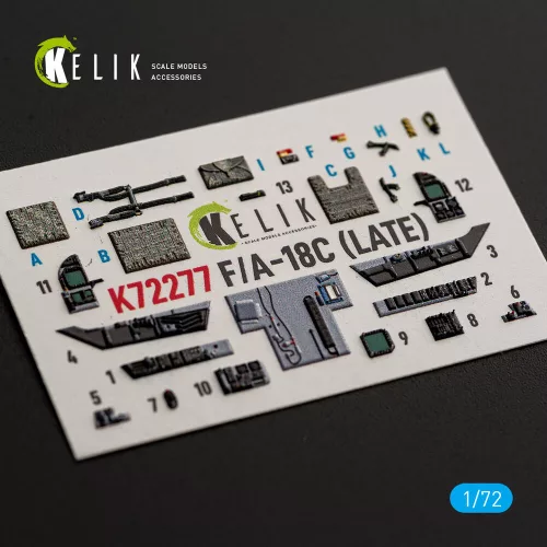 Kelik F/A-18C (LATE) -  interior 3D decals for Academy 12411 - 3D belsőtér-részletező matricakészlet