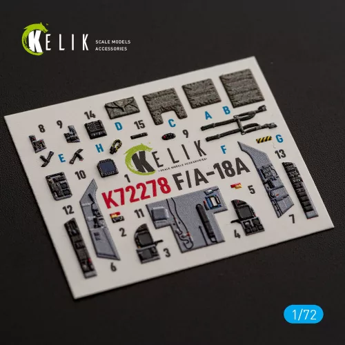 Kelik F/A-18A - interior 3D decals for Academy 12411 - 3D belsőtér-részletező matricakészlet