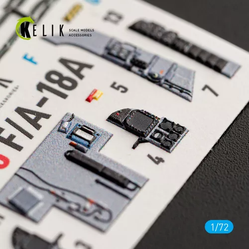 Kelik F/A-18A - interior 3D decals for Academy 12411 - 3D belsőtér-részletező matricakészlet