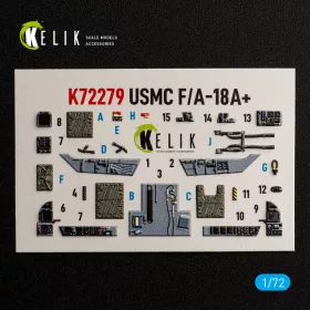   Kelik USMC F/A-18+ -  interior 3D decals for Academy 12411 - 3D belsőtér-részletező matricakészlet