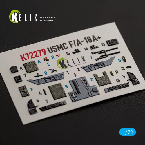 Kelik USMC F/A-18+ -  interior 3D decals for Academy 12411 - 3D belsőtér-részletező matricakészlet