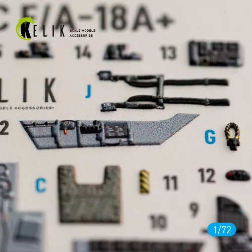 Kelik USMC F/A-18+ -  interior 3D decals for Academy 12411 - 3D belsőtér-részletező matricakészlet