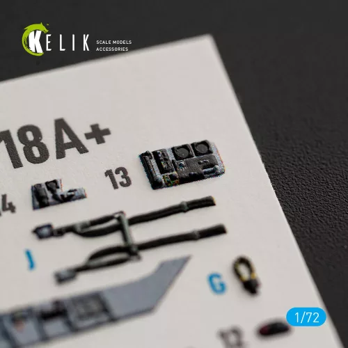Kelik USMC F/A-18+ -  interior 3D decals for Academy 12411 - 3D belsőtér-részletező matricakészlet