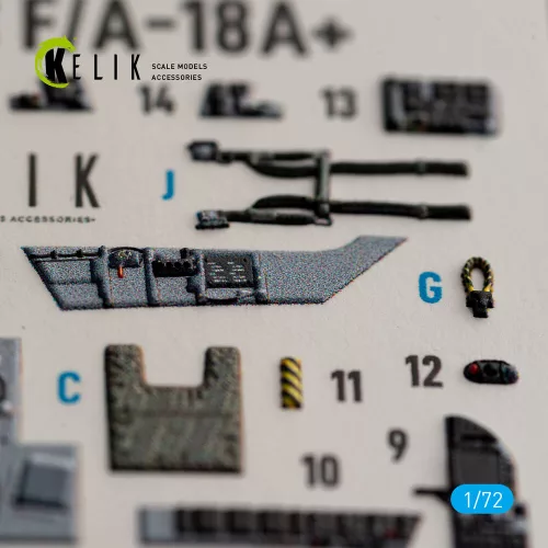 Kelik USMC F/A-18+ -  interior 3D decals for Academy 12411 - 3D belsőtér-részletező matricakészlet