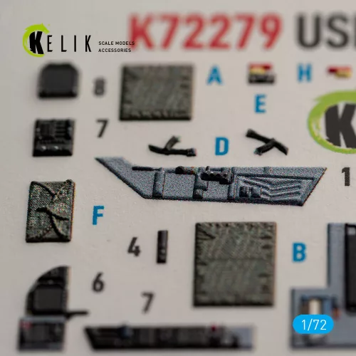 Kelik USMC F/A-18+ -  interior 3D decals for Academy 12411 - 3D belsőtér-részletező matricakészlet
