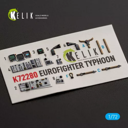 Kelik Eurofighter Typhoon - interior 3D decals for Hasegawa - 3D belsőtér-részletező matricakészlet