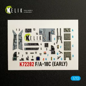   Kelik F/A-18C (EARLY) - interior 3D decals for Academy 12411 - 3D belsőtér-részletező matricakészlet