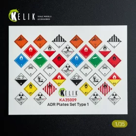   Kelik ADR Plates Set Type 1 - Decal for models - ADR veszélyességi táblák – 1. típus, matricakészlet
