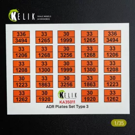   Kelik ADR Plates Set Type 2 - Decal for models - ADR veszélyességi táblák – 2. típus, matricakészlet