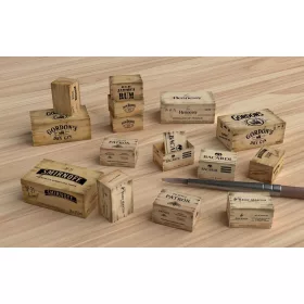   Matho Models Wooden Crates: liquors – dioráma kellék makett