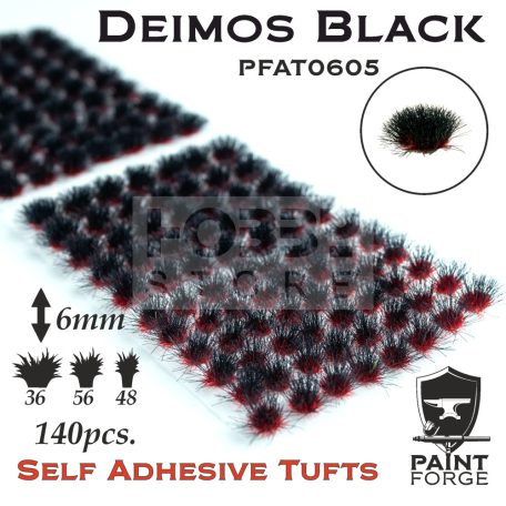 Paint Forge Deimos Black 6 mm-es realisztikus növényzet diorámákhoz-figurákhoz (140 db) PFAT0605