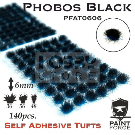 Paint Forge Phobos Black 6 mm-es realisztikus növényzet diorámákhoz-figurákhoz (140 db) PFAT0606