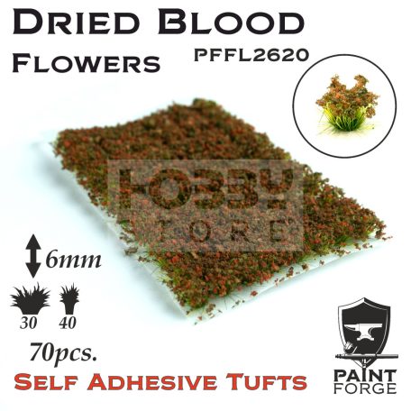 Paint Forge Dried Blood Flowers 6 mm-es realisztikus virágcsomók diorámákhoz-figurákhoz (70 db) PFFL2620