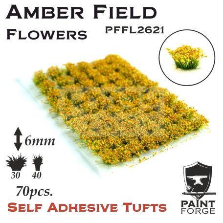 Paint Forge Amber Field 6 mm-es realisztikus virágcsomók diorámákhoz-figurákhoz (70 db) PFFL2621