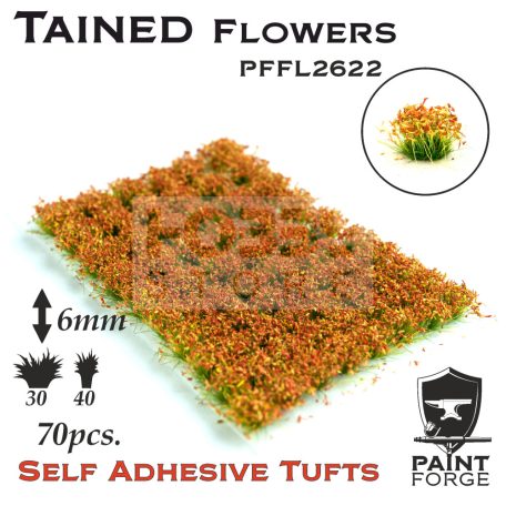 Paint Forge Tained Flowers 6 mm-es realisztikus virágcsomók diorámákhoz-figurákhoz (70 db) PFFL2622