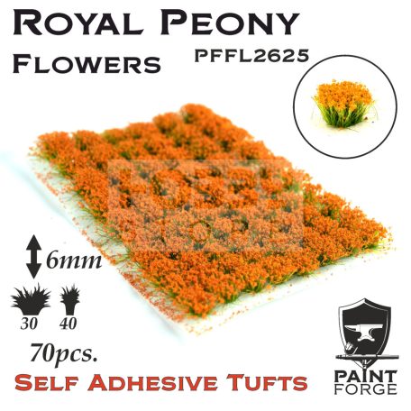Paint Forge Royal Peony 6 mm-es realisztikus virágcsomók diorámákhoz-figurákhoz (70 db) PFFL2625