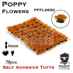   Paint Forge Poppy 6 mm-es realisztikus virágcsomók diorámákhoz-figurákhoz (70 db) PFFL2630