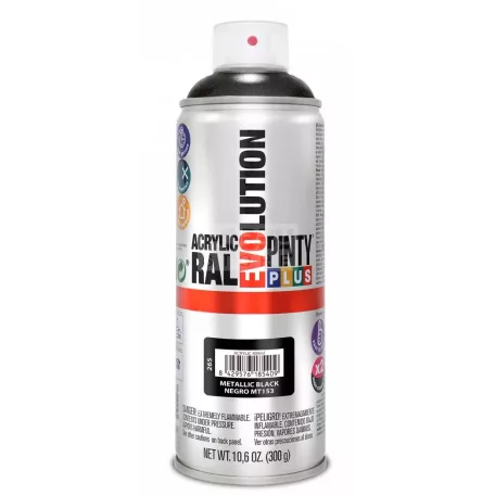 PINTYPLUS EVO AKRIL METAL SPRAY BLACK MT153 - METÁL FEKETE 400ML PP265