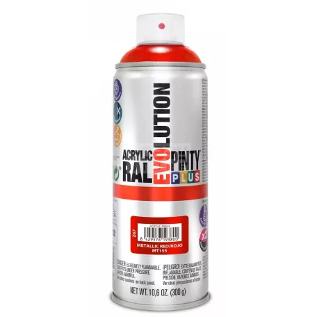 PINTYPLUS EVO AKRIL METAL SPRAY RED MT155 - METÁL PIROS SPRAY 400ML PP267