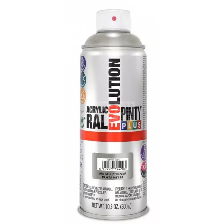 PINTYPLUS EVO AKRIL METAL SPRAY SILVER MT191 - METÁL EZÜST 400ML PP269