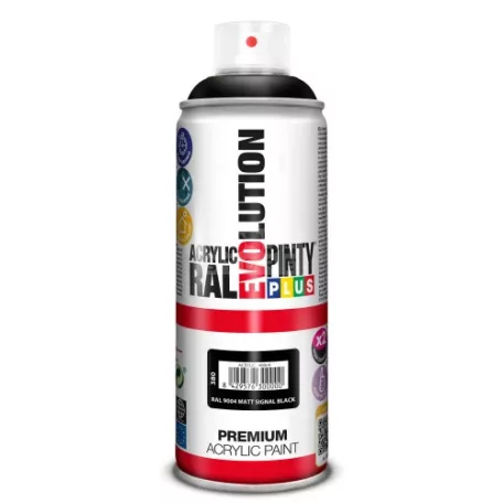 PINTYPLUS EVO AKRIL SPRAY RAL9004 - MATT JELZŐFEKETE (MATT SIGNAL BLACK) 400ML PP380