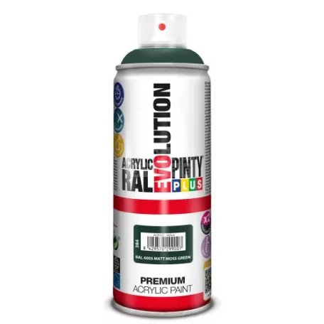 PINTYPLUS EVO AKRIL SPRAY RAL6005 - MATT MOHAZÖLD (MATT MOSS GREEN) 400ML PP384