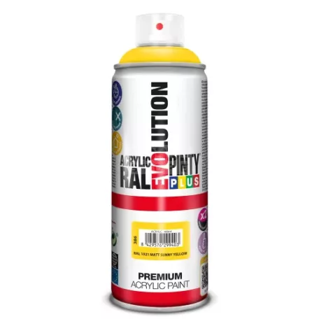 PINTYPLUS EVO AKRIL SPRAY RAL1021 - MATT NAPSÁRGA (MATT SUNNY YELLOW) 400ML PP386