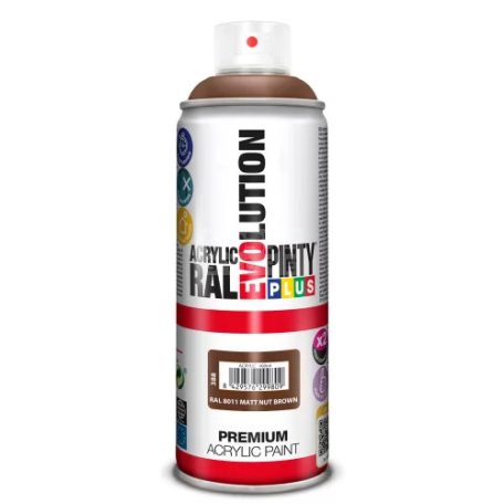 PINTYPLUS EVO AKRIL SPRAY RAL8011 - MATT DIÓBARNA (MATT NUT BROWN) 400ML PP388