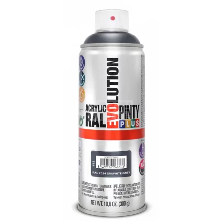 PINTYPLUS EVO AKRIL SPRAY RAL7024 - GRAFITSZÜRKE (GRAPHITE GREY) 400ML PP443