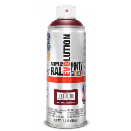 PINTYPLUS EVO AKRIL SPRAY RAL3005 - VÖRÖSBOR (WINE RED) 400ML PP592