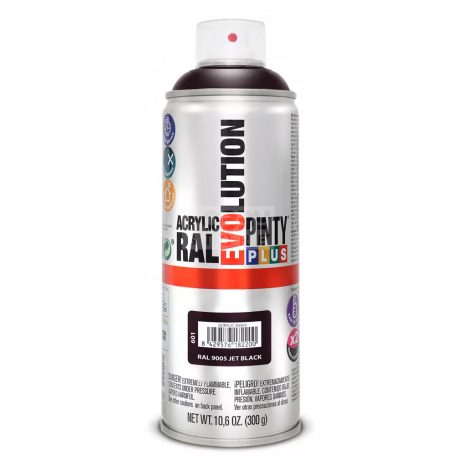 PINTYPLUS EVO AKRIL SPRAY RAL9005 - JET FEKETE (JET BLACK) 400ML PP601