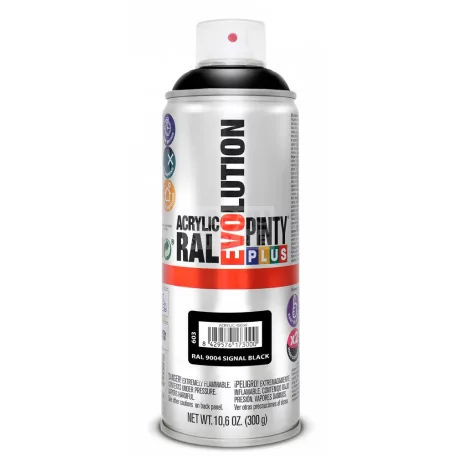 PINTYPLUS EVO AKRIL SPRAY RAL9004 - JELZŐFEKETE (SIGNAL BLACK) 400ML PP603