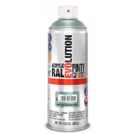 PINTYPLUS EVO AKRIL SPRAY RAL7001 - EZÜSTSZÜRKE (SILVER GREY) 400ML PP607