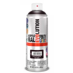   PINTYPLUS EVO AKRIL SPRAY RAL9005 - FÉLFÉNYES JET FEKETE (SATIN JET BLACK) 400ML PP632