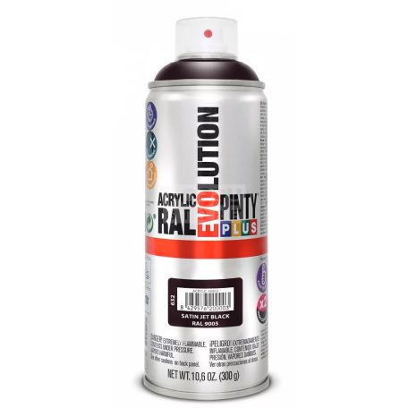 PINTYPLUS EVO AKRIL SPRAY RAL9005 - FÉLFÉNYES JET FEKETE (SATIN JET BLACK) 400ML PP632