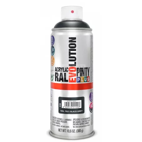 PINTYPLUS EVO AKRIL SPRAY RAL7021 - SZÜRKÉSFEKETE (BLACK GREY) 400ML PP638
