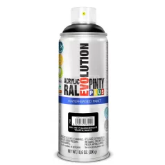   PINTYPLUS EVOLUTION VIZES BÁZISÚ AKRIL SPRAY- FEKETE - RAL9017 (TRAFFIC BLACK) 400ML - PP719