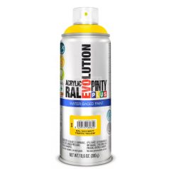   PINTYPLUS EVOLUTION VIZES BÁZISÚ MATT AKRIL SPRAY - SÁRGA - (TRAFFIC YELLOW) 400ML - PP838