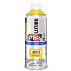   PINTYPLUS EVOLUTION VIZES BÁZISÚ MATT AKRIL SPRAY - SÁRGA - (TRAFFIC YELLOW) 400ML - PP838